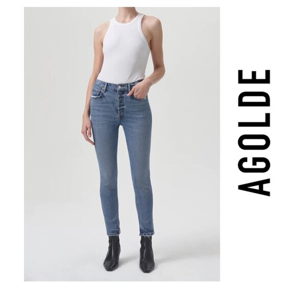 Agolde Denim - Nico High Rise Slim Fit, Blame SZ 25 LIKE NEW
